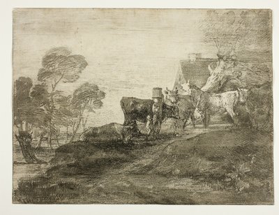 Landskap med boskap vid en stuga av Thomas Gainsborough