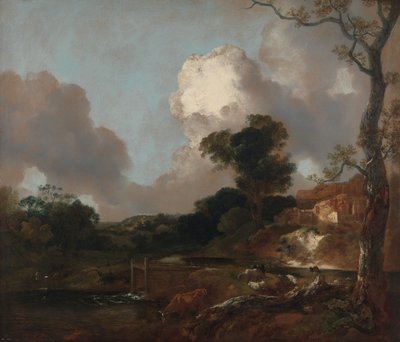 Landskap med ström och dam av Thomas Gainsborough