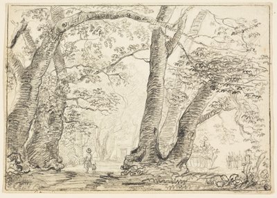 Man med hund i skogen av Thomas Gainsborough