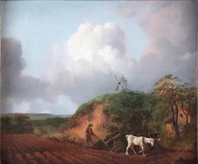 Bonde som plöjer med två hästar, 1750-1753 av Thomas Gainsborough
