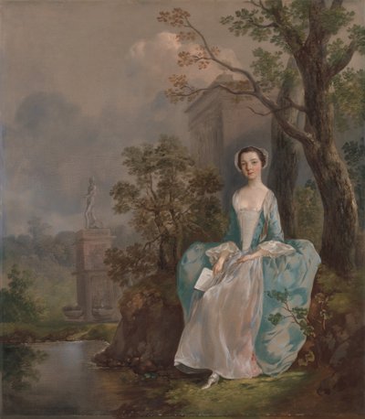 Porträtt av en kvinna, ca. 1750. av Thomas Gainsborough