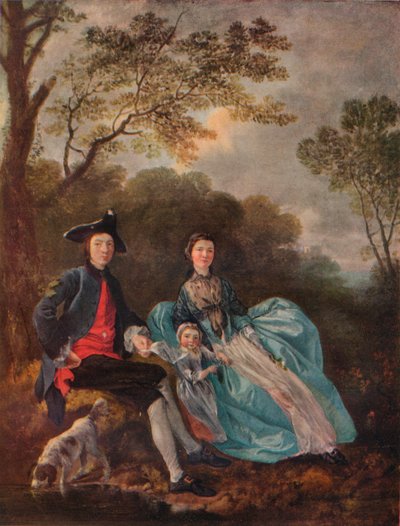 Porträtt av konstnären med hans fru och dotter, c1748 av Thomas Gainsborough