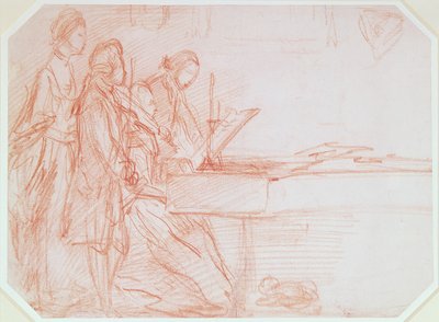 Study for a Group Portrait of a Musical Party, c.1770 (röd krita på papper) av Thomas Gainsborough