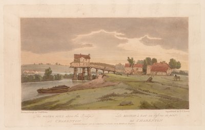 Ett urval av tjugo av de mest pittoreska vyerna i Paris: Vattenkvarnen ovanför bron...1803 av Thomas Girtin