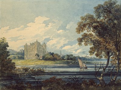 Duff House, Banff, 1794 (akvarell, med viss utradering, över tecken i grafit) av Thomas Girtin