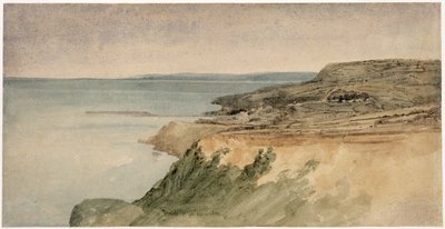 Lyme Regis, Dorset, ca 1797 (wc över penna på texturerat papper) av Thomas Girtin