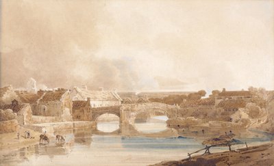 Morpeth Bridge, Northumberland, ca 1801 (blyerts och akvarell på papper) av Thomas Girtin