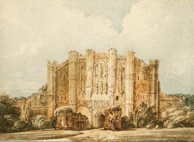 PD.52-1966 västra beskåda av Thornton Abbey, Lincolnshire , c.1794 (akvarell och blyerts på papper) av Thomas Girtin