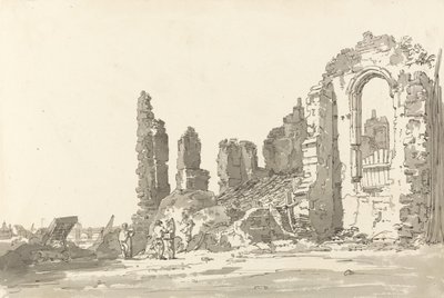Ruinerna av Savoy Palace, London (penna och bläck med tvätt på papper) av Thomas Girtin