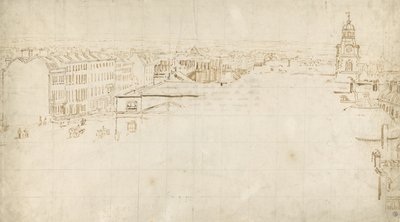Skiss för Eidometropolis, c.1801 (bläck på papper) av Thomas Girtin