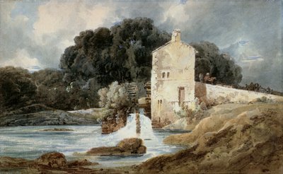 The Abbey Mill, Knaresborough, ca 1801 (akvarell med kroppsfärg över grafit på lagt papper) av Thomas Girtin