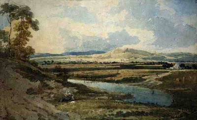 Utsikt nära Bromley, Kent (akvarell över penna på papper) av Thomas Girtin