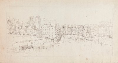 Utsikt över Pont St. Michel från Pont Neuf av Thomas Girtin