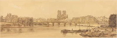 Utsikt över Pont de la Tournelle och Notre Dame från Arsnel: pl.11 av Thomas Girtin
