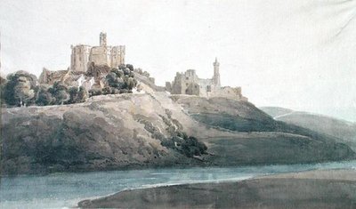 Warkworth Castle (akvarell på papper) av Thomas Girtin
