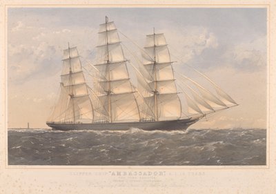 Clipper Ship Ambassador, A.1. 16 år... William Lund Esquire  others (ägare) William Walker Esquire (byggare) av Thomas Goldsworth Dutton
