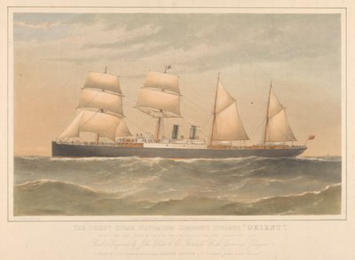 Litografi av ångfartyget "Orient" (1879) av Thomas Goldsworth Dutton