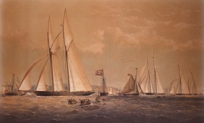 Cambria-vinnande Anglo American Yacht Race, 1868 av Thomas Goldsworth Dutton