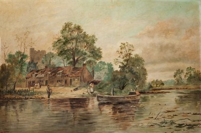En flodscen av Thomas Grimshaw