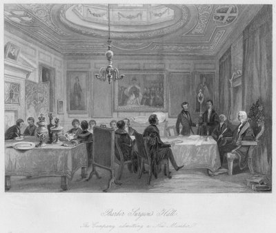 Frisörkirurgers sal. Företaget som tar upp en ny medlem, c1841 av Thomas H. Ellis