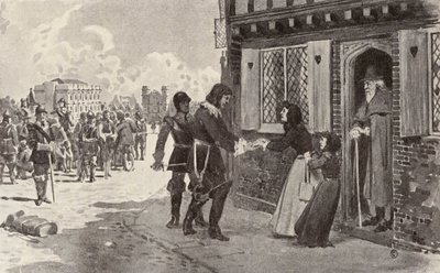 Sir Richard Fanshawe en fånge vid Charing Cross (lito) av Thomas Hamilton Crawford