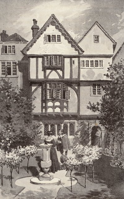 Det grå huset (litografi) av Thomas Hamilton Crawford