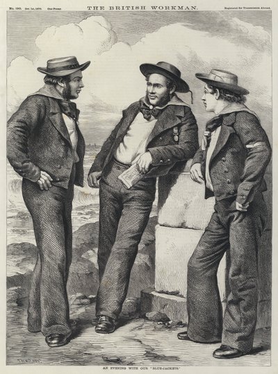 En kväll med våra "Blue-jackets" (gravyr) av Thomas Harrington (after) Wilson