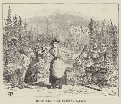 Hoppplockning nära Farnham Palace av Thomas Harrington Wilson
