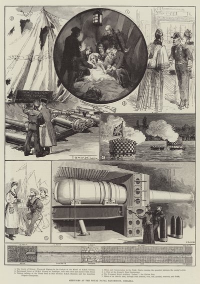 Skisser vid Royal Naval Exhibition, Chelsea av Thomas Harrington Wilson