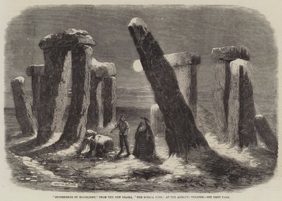 Stonehenge by Moonlight, från New Drama, The Borgia Ring, på Adelphi Theatre av Thomas Harrington Wilson