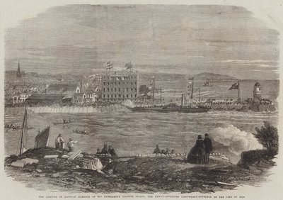 Ankomsten till Douglas Harbour av Hans Excellens Francis Pigott, den nyutnämnde guvernören av Isle of Man av Thomas Harrington Wilson