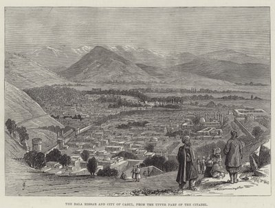 Bala Hissar och staden Cabul, från den övre delen av citadellet av Thomas Harrington Wilson