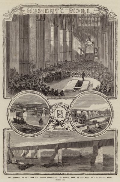 Begravningen av den framlidne herr Robert Stephenson, på fredagsveckan, i vapenhuset i Westminster Abbey av Thomas Harrington Wilson