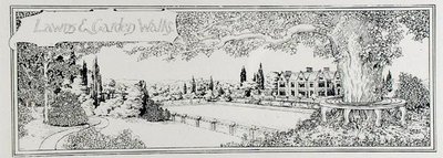 Lawns and Garden Walks, från Thomas Mawsons "The Art and Craft of Garden Making", publicerad 1900 (gravyr) (s/v foto) av Thomas Hayton Mawson