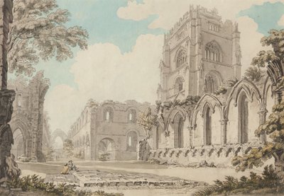 Fountains Abbey, okänt datum (akvarell på papper) av Thomas Hearne