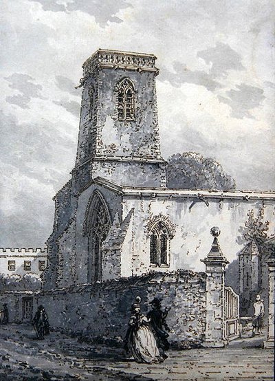 St Peter in the East Church (brunt bläck & grå tvätt) av Thomas Hearne