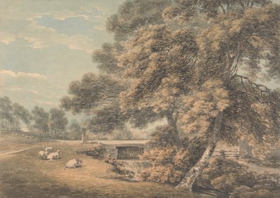 Träden och floden i parken vid Coleorton Hall, Leicestershire av Thomas Hearne