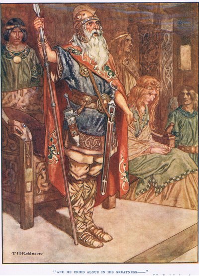 Och han ropade högt i sin storhet (litografi) av Thomas Heath Robinson