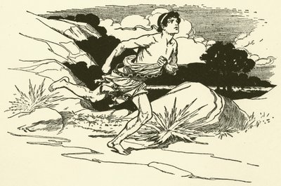 Med nyheter från Marathon (gravyr) av Thomas Heath Robinson