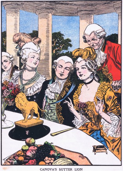 Canovas smörlejon (färglitografi) av Thomas Heath Robinson