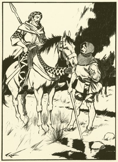 Karl den store och träkolsbrännaren (gravyr) av Thomas Heath Robinson