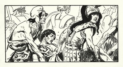 Leonidas död (litografi) av Thomas Heath Robinson