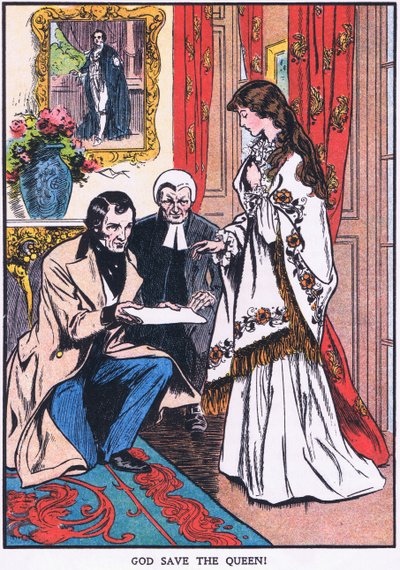 "God save the Queen" (färglitografi) av Thomas Heath Robinson