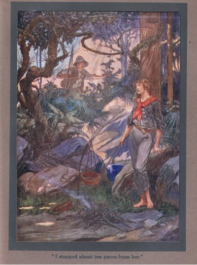 Jag stannade tio steg från henne (färglitografi) av Thomas Heath Robinson