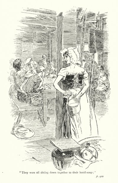 Illustration till A Sentimental Journey av Laurence Sterne (litografi) av Thomas Heath Robinson