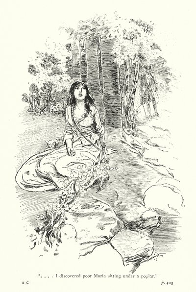 Illustration till A Sentimental Journey av Laurence Sterne (litografi) av Thomas Heath Robinson