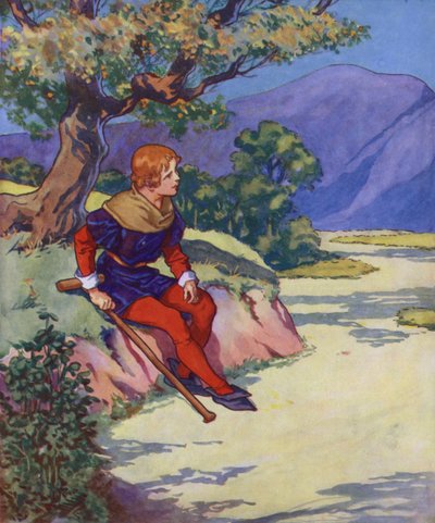 Illustration till The Pied Piper of Hamelin (färglitografi) av Thomas Heath Robinson