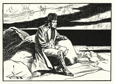 Napoleon på St Helena (litografi) av Thomas Heath Robinson