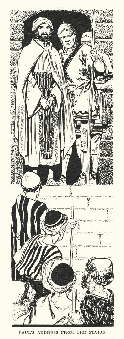 Paulus tal från trappan (litografi) av Thomas Heath Robinson