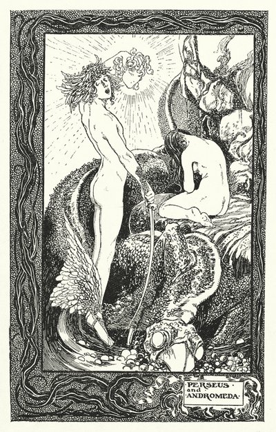 Perseus och Andromeda (litografi) av Thomas Heath Robinson